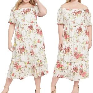 Lane Bryant Floral Off-Shoulder Maxi Dress Size 16